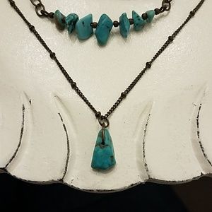 Layered Turquoise Reconstituted Stone Necklace